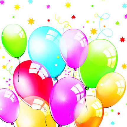 Színes Birthday Balloons papír asztalterítő 120x180 cm