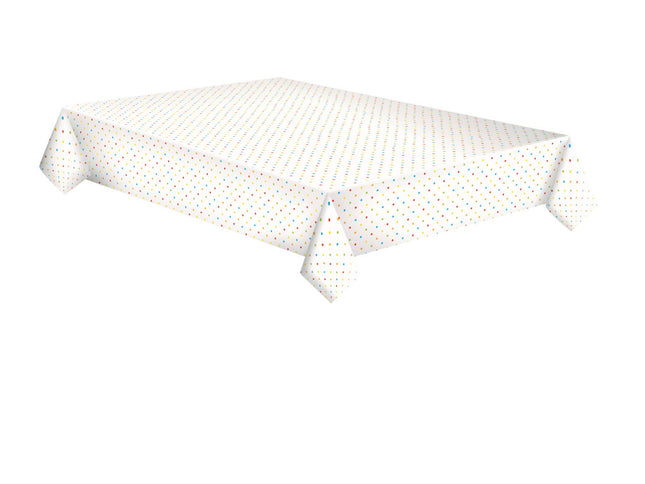 Színes Pastel Dots papír asztalterítő 120x180 cm