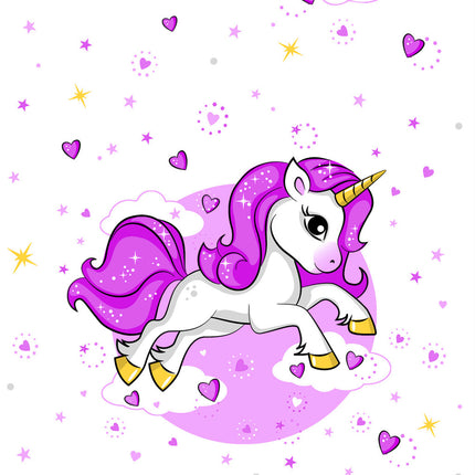 Unikornis Pink Heart papír asztalterítő 120x180 cm