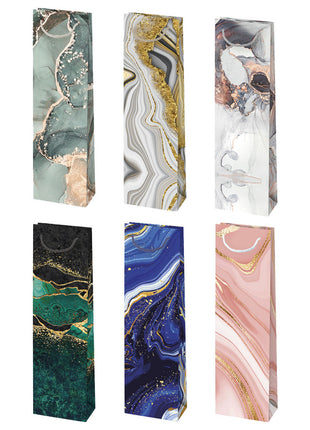 Márvány mintás Colorful papír italtáska 10,5x33x8,5 cm