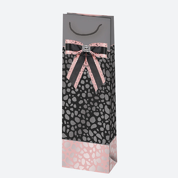 Színes Bow papír italtáska 10,5x33x8,5 cm