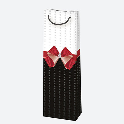 Színes Bow papír italtáska 10,5x33x8,5 cm