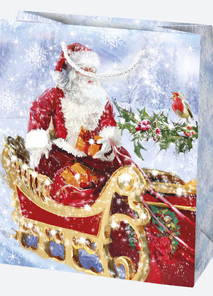 Karácsony Toyland papír ajándéktasak, ajándékzacskó 19x23x10,5 cm