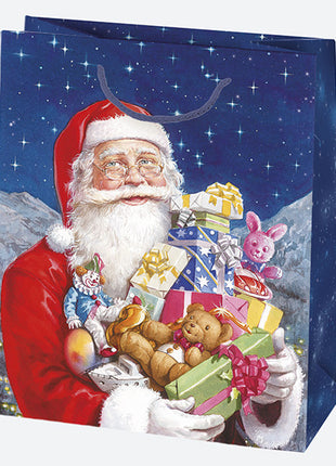 Karácsony Toyland papír ajándéktasak, ajándékzacskó 19x23x10,5 cm