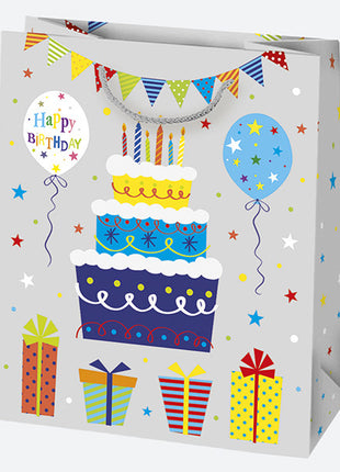 Happy Birthday For Everyone papír ajándéktasak, ajándékzacskó 19x23x10,5 cm