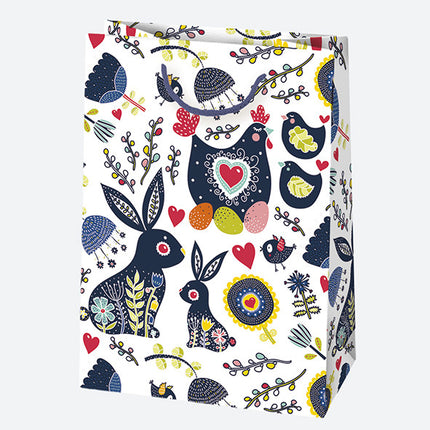 Húsvét Bunnies papír ajándéktasak, ajándékzacskó 23x32x11 cm