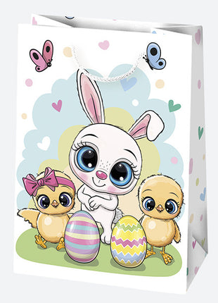 Húsvét Bunnies papír ajándéktasak, ajándékzacskó 23x32x11 cm
