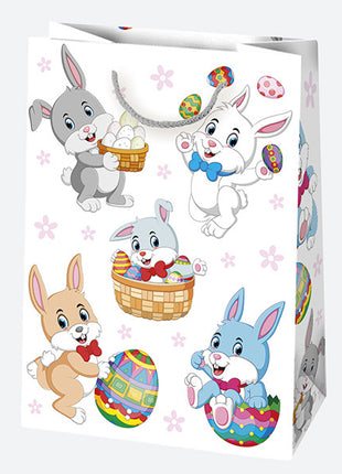 Húsvét Bunnies papír ajándéktasak, ajándékzacskó 23x32x11 cm