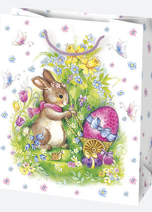 Húsvét Flowers papír ajándéktasak, ajándékzacskó 19x23x10,5 cm