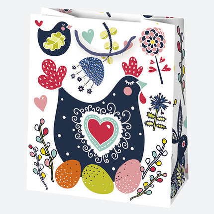 Húsvét Flowers papír ajándéktasak, ajándékzacskó 19x23x10,5 cm