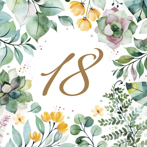 Happy Birthday 18 Floral Frame szalvéta 20 db-os 33x33 cm