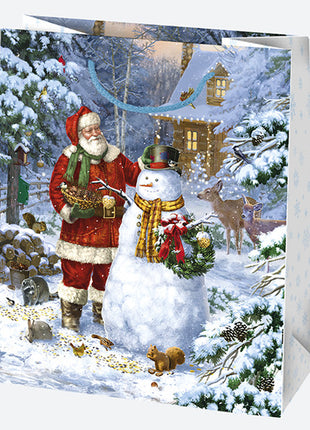 Karácsony Wonderland papír ajándéktasak, ajándékzacskó 19x23x10,5 cm