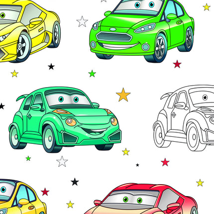Autó Cartoon papír asztalterítő 120x180 cm