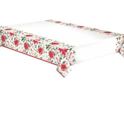 Karácsony Poinsettia papír asztalterítő 120x180 cm
