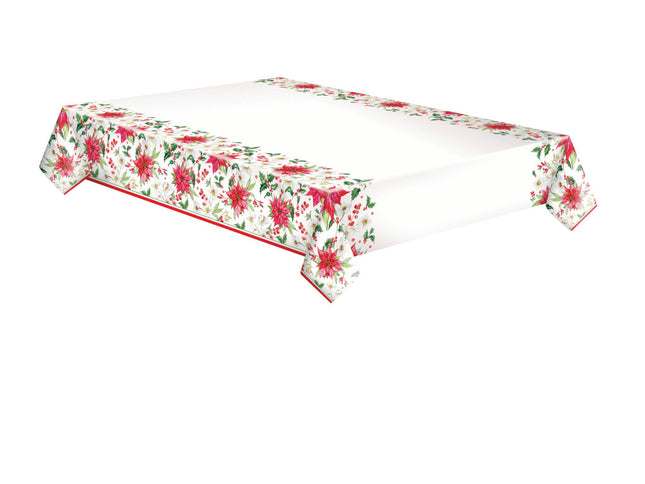 Karácsony Poinsettia papír asztalterítő 120x180 cm