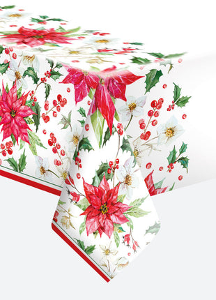 Karácsony Poinsettia papír asztalterítő 120x180 cm