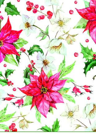 Karácsony Poinsettia papír asztalterítő 120x180 cm