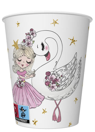 Balett, Balerina With Swan papír pohár 8 db-os 250 ml
