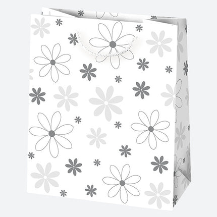 Mintás White papír ajándéktasak, ajándékzacskó 19x23x10,5 cm