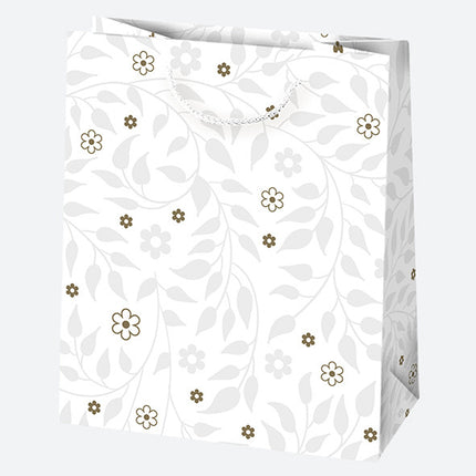 Mintás White papír ajándéktasak, ajándékzacskó 19x23x10,5 cm