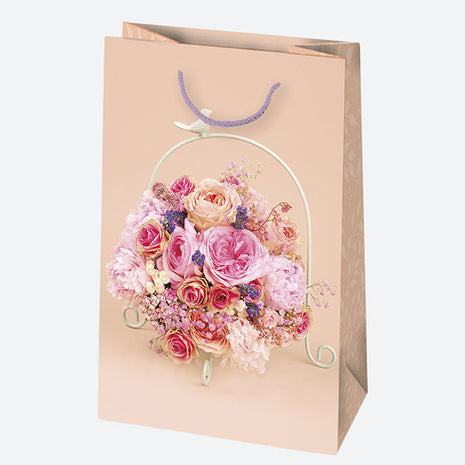 Virág Bouquets papír ajándéktasak, ajándékzacskó 16x24x7 cm
