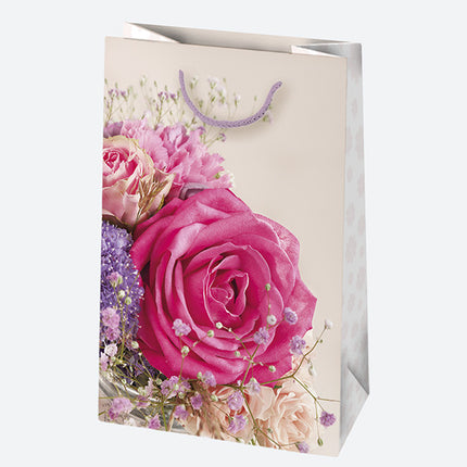 Virág Bouquets papír ajándéktasak, ajándékzacskó 16x24x7 cm