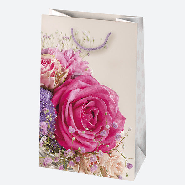Virág Bouquets papír ajándéktasak, ajándékzacskó 16x24x7 cm
