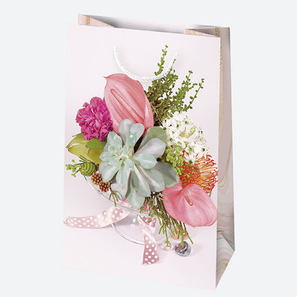 Virág Bouquets papír ajándéktasak, ajándékzacskó 16x24x7 cm