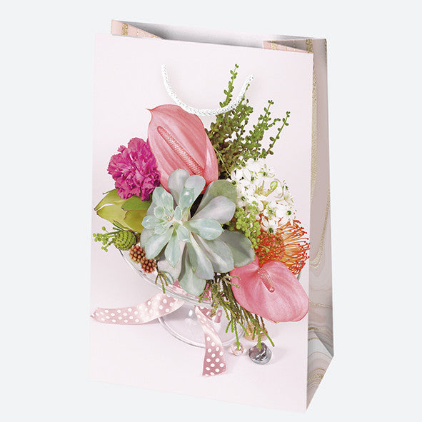 Virág Bouquets papír ajándéktasak, ajándékzacskó 16x24x7 cm