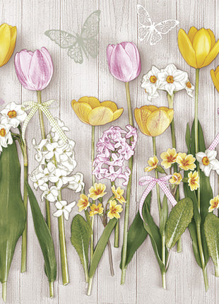 Tulipán Spring Flowers szalvéta 20 db-os 33x33 cm