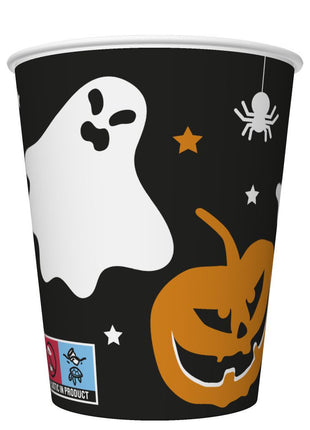 Halloween Scary Black papír pohár 8 db-os 250 ml