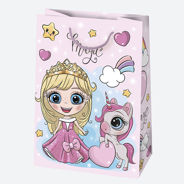 Színes Party papír ajándéktasak, ajándékzacskó 23x32x11 cm