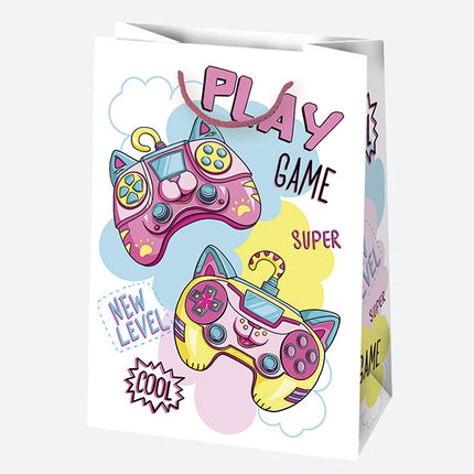 Színes Party papír ajándéktasak, ajándékzacskó 23x32x11 cm