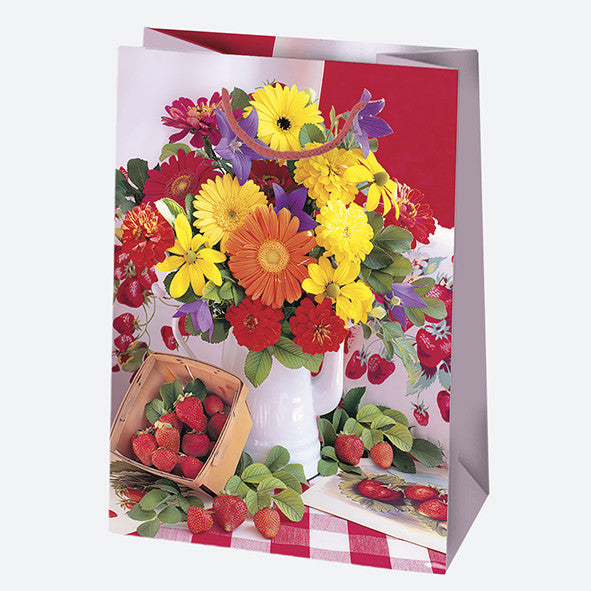 Virág Bouquet papír ajándéktasak, ajándékzacskó 23x32x11 cm