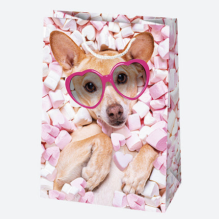 Állatos Cute papír ajándéktasak, ajándékzacskó 23x32x11 cm