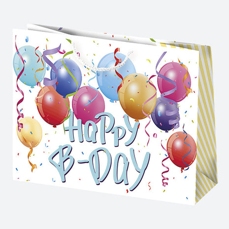 Happy Birthday Sissy papír ajándéktasak, ajándékzacskó 30x23x10 cm