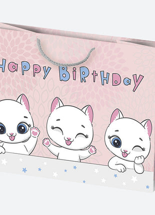 Happy Birthday Sissy papír ajándéktasak, ajándékzacskó 30x23x10 cm