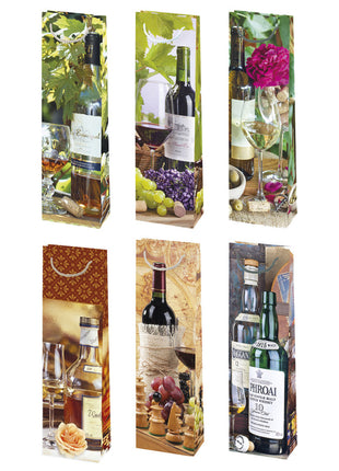 Színes Bottles papír italtáska 12x40x9 cm