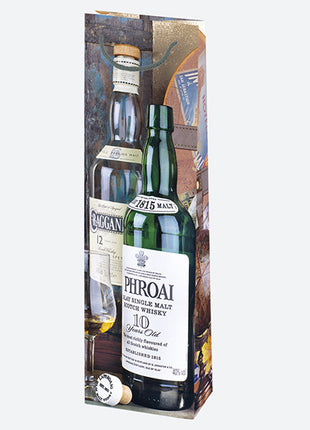 Színes Bottles papír italtáska 12x40x9 cm