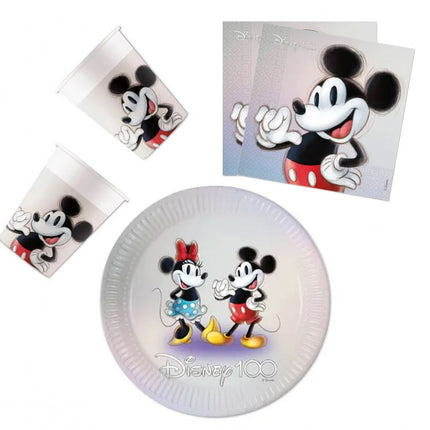 Disney 100 Mickey party szett 36 db-os 23 cm-es tányérral