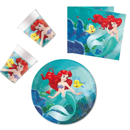 Disney Hercegnők, Ariel Curious party szett 36 db-os 23 cm-es tányérral