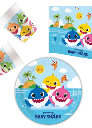 Baby Shark Fun in the Sun party szett 36 db-os 23 cm-es tányérral