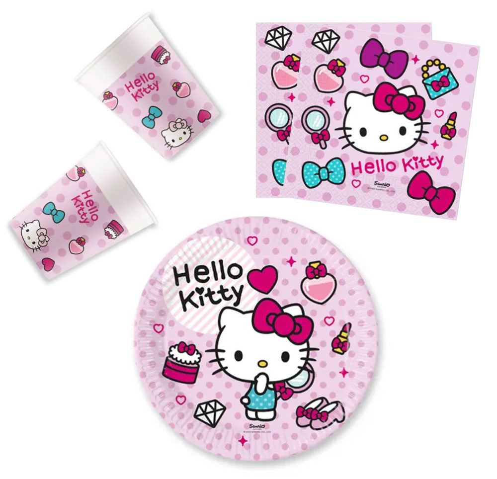 Hello Kitty Fashion party szett 36 db-os 23 cm-es tányérral