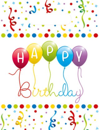 Happy Birthday Streamers ajándéktasak, ajándékzacskó 6 db-os