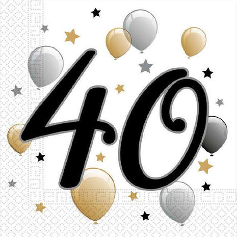 Happy Birthday 40 Milestone szalvéta 20 db-os 33x33 cm
