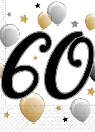 Happy Birthday 60 Milestone szalvéta 20 db-os 33x33 cm