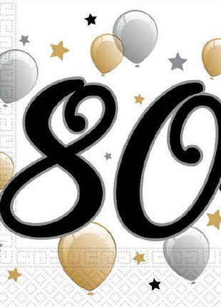 Happy Birthday 80 Milestone szalvéta 20 db-os 33x33 cm