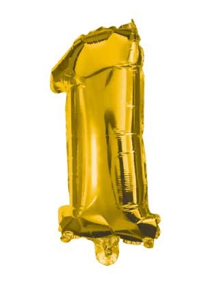 Arany Gold mini 1-es szám fólia lufi 33 cm