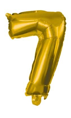 Arany Gold mini 7-es szám fólia lufi 33 cm