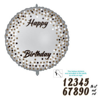 Happy Birthday fólia lufi 46 cm személyre szabható